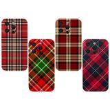 Designed for iPhone 14 Pro Max Case 4 Pack Red Plaid Pattern Shockproof Phone Cases TPU Soft Shell
