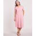 Blair Women's Essential Knit Stripe Drawstring Waist Dress - Pink - M - Misses