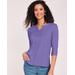 Blair Women's Lace Trim Pullover - Purple - L - Misses