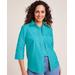 Blair Women's Fiesta Three-Quarter Sleeve Shirt - Blue - 2XL - Womens