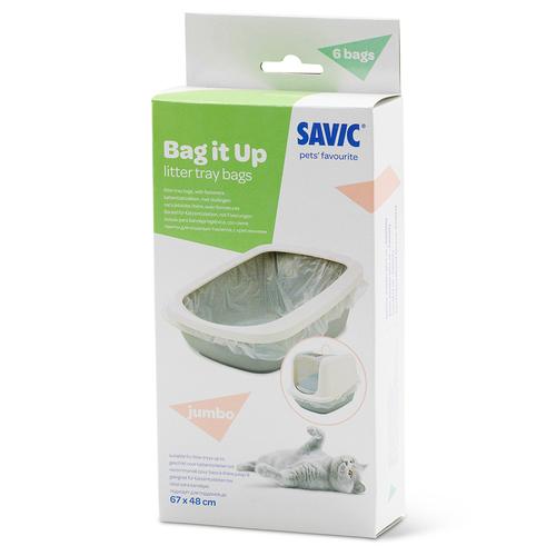 6x Bag It Up Litter Tray Bags, Jumbo für Savic Katzentoilette Nestor Jumbo Marble