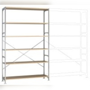 Großfach-Steckregal Grundregal mit 6 Holzverbundböden, HxBxT = 2500 x 1530 x 800 mm Image