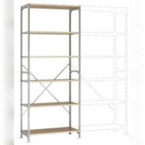 Leichtes Fachboden-Steckregal Grundregal mit 6 Holzverbundböden, HxBxT = 2500 x 1030 x 500 mm Image