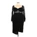 Shein Casual Dress - Sheath Sweetheart 3/4 sleeves: Black Solid Dresses - New - Women's Size 3X