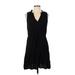 Gap Casual Dress - Mini V Neck Sleeveless: Black Solid Dresses - Women's Size Large