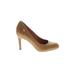 Corso Como Heels: Pumps Stiletto Cocktail Party Tan Solid Shoes - Women's Size 6 - Round Toe