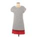 Boden Casual Dress - Shift Scoop Neck Short sleeves: White Stripes Dresses - Women's Size 6