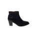 Vionic Ankle Boots: Blue Print Shoes - Women's Size 8 1/2 - Almond Toe