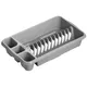 Hardys Medium Plastic Kitchen Plastic Dish Drainer Rack Draining Board Cutlery Holder - Silver