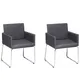 Beliani Set Of 2 Fabric Dining Chairs Grey Gomez