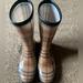 Burberry Shoes | Burberry Rain Boots Tall Classic Check Haymarket Women's Eur 36 | Color: Cream/Tan | Size: 5.5
