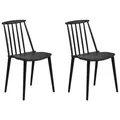 Beliani Set Of 2 Dining Chairs Black Ventnor