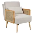 Beliani Fabric Armchair Light Beige Orum