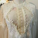 Free People Dresses | Free People Crochet & Lace Beaded Open Back Mini | Color: White | Size: S