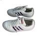 Adidas Shoes | Adidas X Farm Rio Grand Court Sneakers White Floral Stripes Lace Up Size 7.5 | Color: Purple/White | Size: 7.5