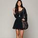 Free People Dresses | Free People Baby Dee Printed Chiffon Mini Dress Black Size S | Color: Black | Size: S