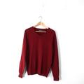 J. Crew Sweaters | Burgundy V Neck Sweater Men Medium Wool Knit Pullover Jumper L/S Triblend J Crew | Color: Black/Red | Size: M