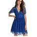 Free People Dresses | Free People Party Dress She's So Lovely Blue Lace Fit & Flare Size 2 Nwt $250 | Color: Blue | Size: 2