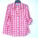 Columbia Tops | Columbia Pfg Sun Drifter Shirt Gingham Long Sleeve Tropic Pink Cotton Size Large | Color: Pink/White | Size: L