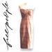 Free People Dresses | Free People Sweetheart Neckline Strapless Bustier Taupe Plaid Midi Dress Sp | Color: Cream | Size: Sp