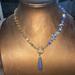 Anthropologie Jewelry | Blue And Gold Stone Chain Necklace | Color: Blue/Gold | Size: Os