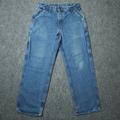 Carhartt Jeans | Carhartt Fr Carpenter Jeans Mens 33x32 Blue Straight Leg Distressed Workwear | Color: Blue | Size: 33