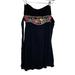 Free People Dresses | Free People Floral Embroidered Strapless Black Dress Size 4 Fit And Flare | Color: Black | Size: 4