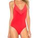 Free People Tops | Free People Gia Bodysuit | Color: Red | Size: Xs