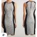 Athleta Dresses | Athleta Black Gray Cityscape Midi Dress Medium Color Block Exposed Zip | Color: Black/Gray | Size: M