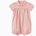 Ralph Lauren One Pieces | Baby Girl Infant Polo Ralph Lauren Embroidered Logo Cotton Romper 12 Months 12m | Color: Pink | Size: 12mb