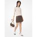 Michael Kors Skirts | Michael Kors Logo Print Pebbled Leather Mini Skirt Chocolate 8 New | Color: Brown | Size: 8