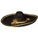 Boland 95469 - Sombrero Carlos, Durchmesser 55 cm, Schwarz-Gold, Hut, Mexiko, Mexikaner, Accessoire, Karneval, Mottoparty