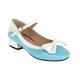 Yellow Blue Girls Sweet Bow Tie Shoes Womens Lolita Mixed Colors Mary Janes Low Heels Ballet Pumps -Blue-2.5