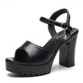 BKYWJTR6 Women's Fish Mouth Platform High Heels Wedges Buckle Hang Sandals Women Shoes Woman Platform High Heels Sandals High Heels, black, 2/2.5 UK