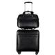 NESPIQ Business Travel Luggage 2-Piece Suitcase Set, Silent Universal Wheel PU Leather Trolley Case, Boarding Case Light Suitcase (Color : Black, Size : 2piece)