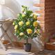 Garden Mile Artificial Plants Indoor And Outdoor Large Indoor Plant Artificial Rose Tree, Faux Fake Plants Home Décor Office Décor Decorative Artificial Plants In Grey Pot (80cm - Sunshine Yellow)