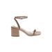 Steve Madden Sandals: Tan Print Shoes - Women's Size 8 1/2 - Open Toe