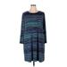 Karen Kane Casual Dress - Sweater Dress: Blue Marled Dresses - Women's Size 1X