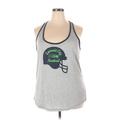 NFL X Nike Team Apparel Active Tank Top: Gray Color Block Activewear - Women's Size 2X-Large