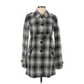 A. Byer Coat: Gray Checkered/Gingham Jackets & Outerwear - Women's Size Large