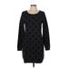 Old Navy Casual Dress - Sweater Dress: Black Polka Dots Dresses - Women's Size Large