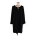 Calvin Klein Casual Dress - Shift Keyhole 3/4 sleeves: Black Print Dresses - Women's Size Medium