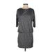 White House Black Market Casual Dress - Shift: Gray Solid Dresses - Women's Size X-Small