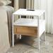 17 Stories Metal Nightstand Wood/Metal in White | 21.3 H x 15.75 W x 13.8 D in | Wayfair ADFC252BFD164C74961F88F1431FE517