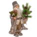 Kurt Adler Natural Plaid Santa w/ Tree & Snowshoes Wood in Brown | 17 H x 5.5 W x 11.5 D in | Wayfair KK0107