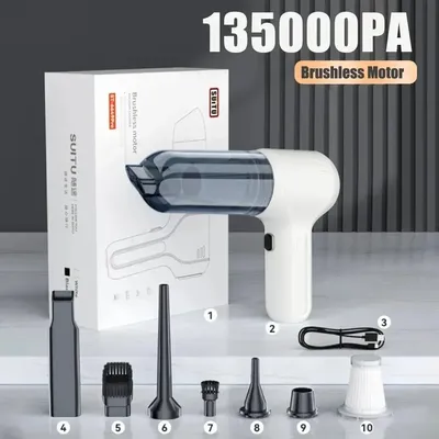 135000 PA Tragbarer kabelloser Auto-Staubsauger, Mini-Handreiniger, leistungsstarke Image