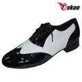Evkoodance scarpe da ballo moderne a punta chiusa per uomo 2.5Cm di alta qualità in vera pelle nabuk Salsa latina scarpe da ballo da uomo OEM