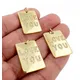 Fashion Classic Rectangle/Heart Love You Letter Pendant Gold Plated Copper Inlaid Zircon Jewelry DIY