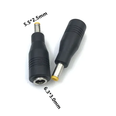 1pcs 5.5*2.5 Male to 6.3*3.0 Female AC DC Power Adapter Plug Connector dc jack tip Notebook Laptop Widely for Laptop