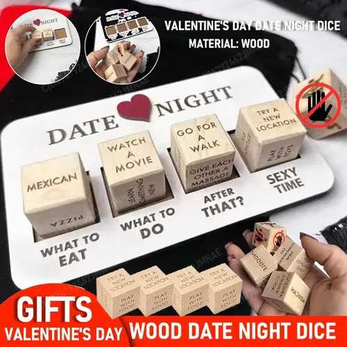 Kreative Dating-Spiel Würfel Datum Nacht Spielzeug Holz lustige Holz Entscheidung Würfel Spielzeug